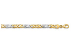 FJC Finejewelers 9 Inch 14k Two-tone 6mm Fancy Link Chain Ankle Bracelet (Smaller Ankles)