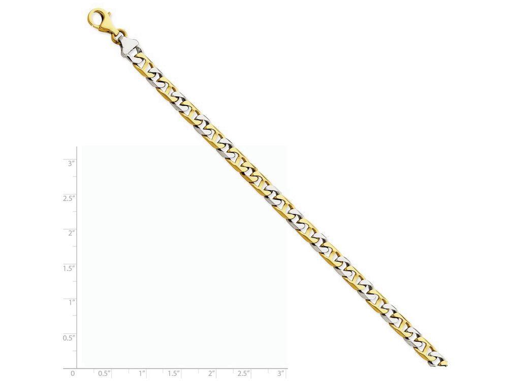 FJC Finejewelers 7 Inch 14 kt Two Tone Gold 6mm Hand-polished Fancy Link Chain Bracelet