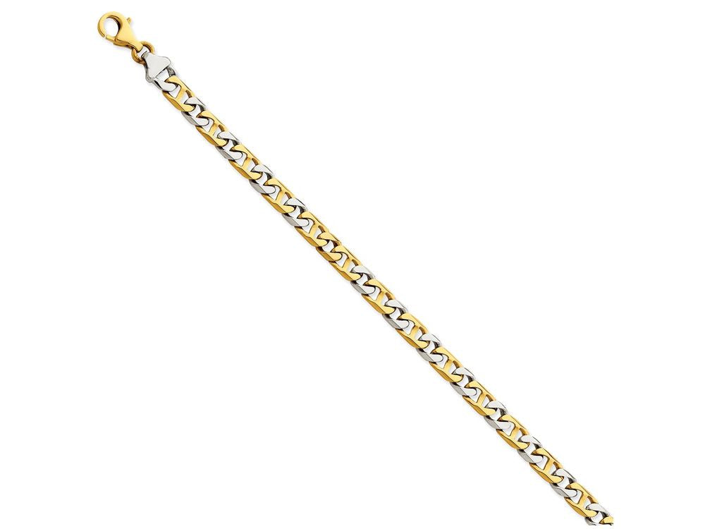FJC Finejewelers 7 Inch 14 kt Two Tone Gold 6mm Hand-polished Fancy Link Chain Bracelet