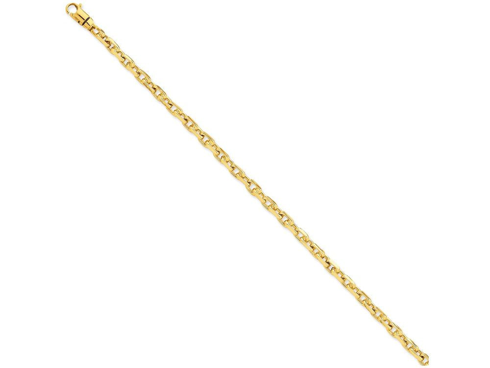 FJC Finejewelers 7 Inch 14k Yellow Gold 4.5mm Hand-polished Fancy Link Chain Bracelet