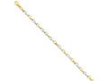 FJC Finejewelers 7 Inch 14 kt Two Tone Gold 4.5mm Hand-polished Fancy Link Chain Bracelet