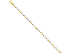 FJC Finejewelers 7 Inch 14 kt Two Tone Gold 4.5mm Hand-polished Fancy Link Chain Bracelet