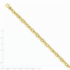 FJC Finejewelers 14 kt Yellow Gold 7mm Hand-polished Fancy Link Bracelet