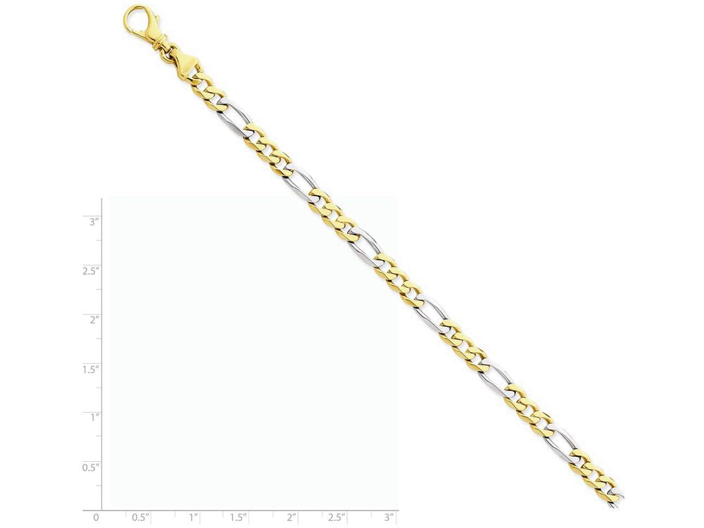 FJC Finejewelers 7 Inch 14 kt Two Tone Gold 5.8mm Polished Fancy Link Chain Bracelet