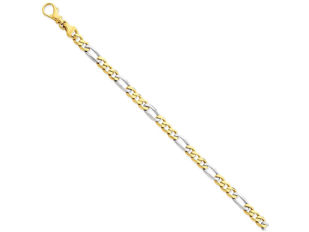 FJC Finejewelers 7 Inch 14 kt Two Tone Gold 5.8mm Polished Fancy Link Chain Bracelet