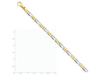 FJC Finejewelers 7.5 Inch 14 kt Two Tone Gold 5.8mm Polished Fancy Link Chain Bracelet