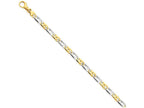 FJC Finejewelers 7.5 Inch 14 kt Two Tone Gold 5.8mm Polished Fancy Link Chain Bracelet