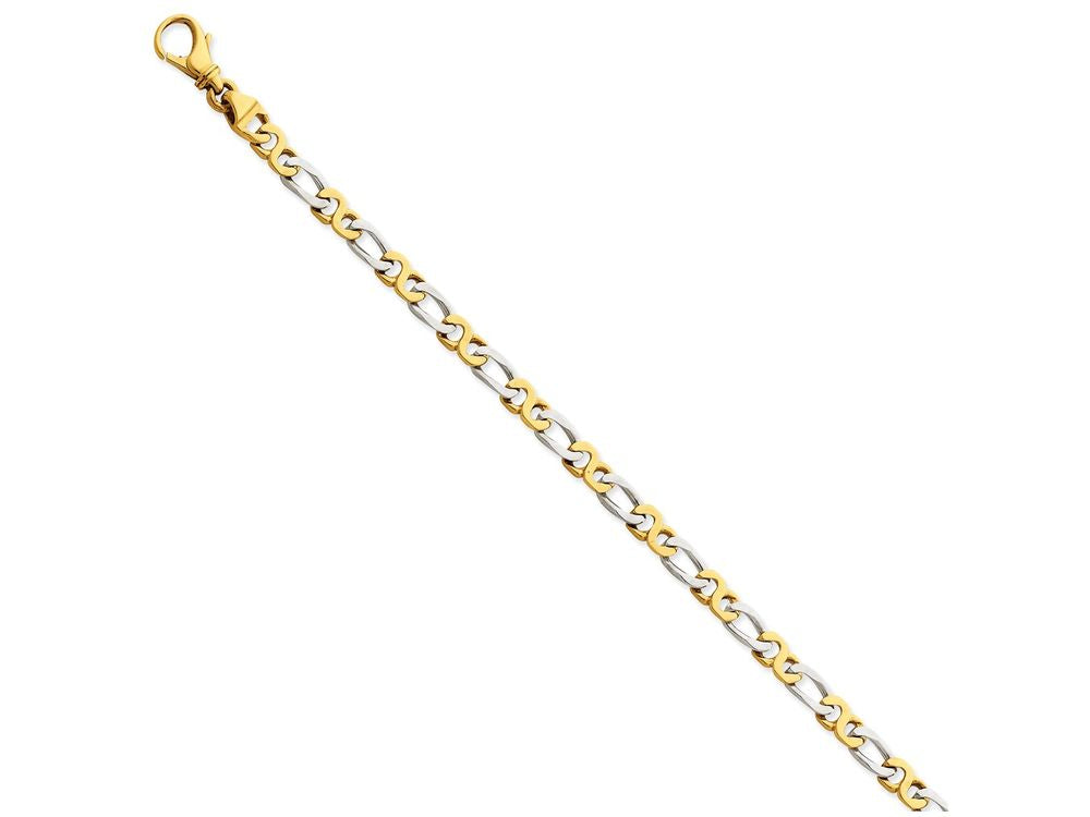 FJC Finejewelers 7 Inch 14 kt Two Tone Gold 4.8mm Polished Fancy Link Chain Bracelet