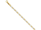 FJC Finejewelers 7 Inch 14 kt Two Tone Gold 4.8mm Polished Fancy Link Chain Bracelet