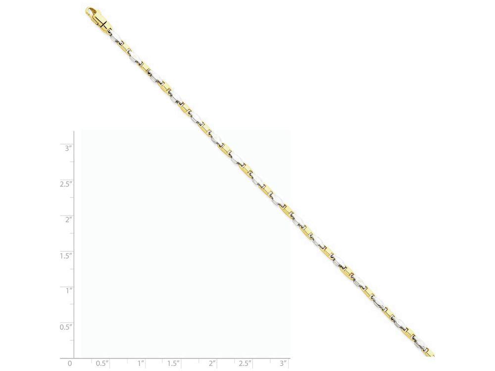 FJC Finejewelers 7 Inch 14 kt Two Tone Gold 2.25mm Fancy Link Chain Bracelet