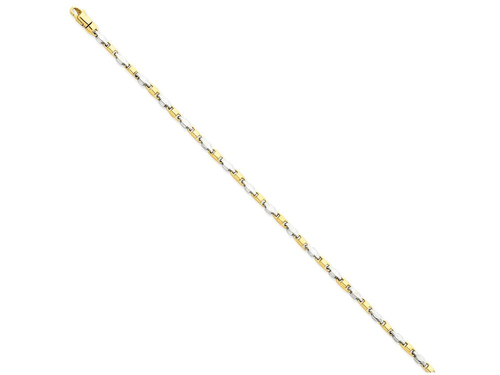 FJC Finejewelers 7 Inch 14 kt Two Tone Gold 2.25mm Fancy Link Chain Bracelet