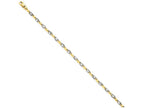 FJC Finejewelers 7.25 Inch 14 kt Two Tone Gold 3.5mm Fancy Link Chain Bracelet