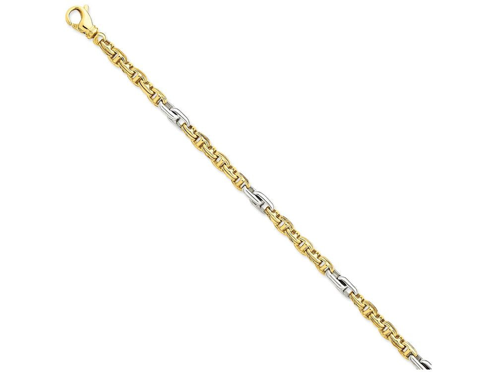 FJC Finejewelers 8.5 Inch 14 kt Two Tone Gold 5.5mm Fancy Link Chain Bracelet