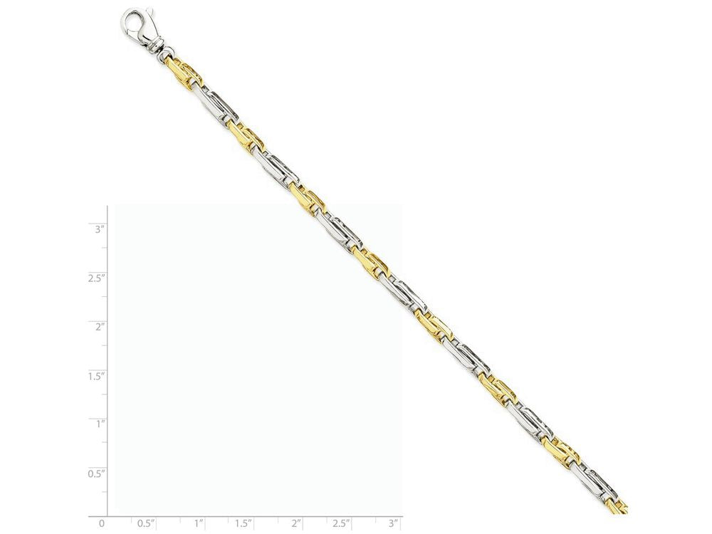 FJC Finejewelers 8 Inch 14 kt Two Tone Gold 5mm Fancy Link Chain Bracelet