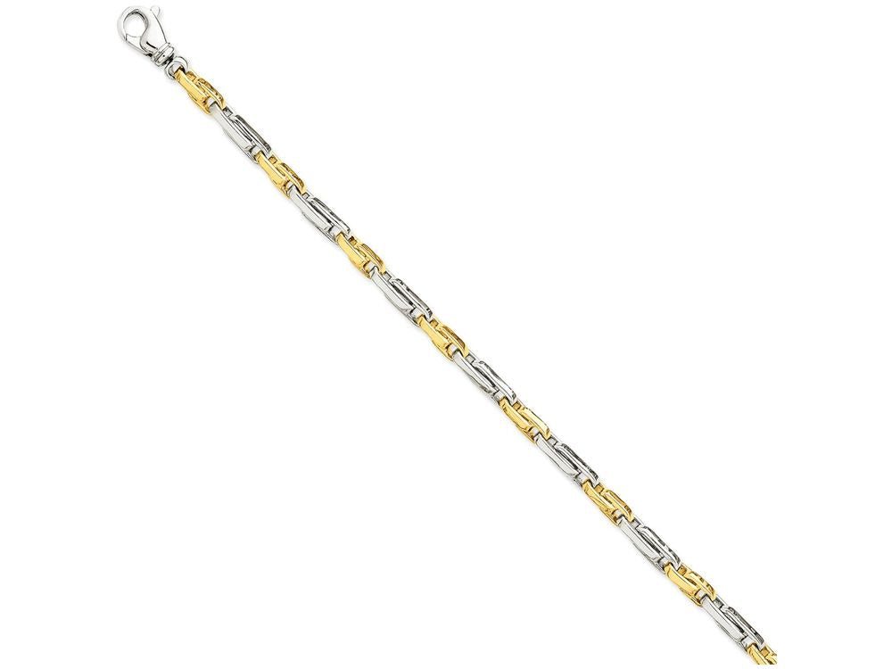 FJC Finejewelers 8 Inch 14 kt Two Tone Gold 5mm Fancy Link Chain Bracelet