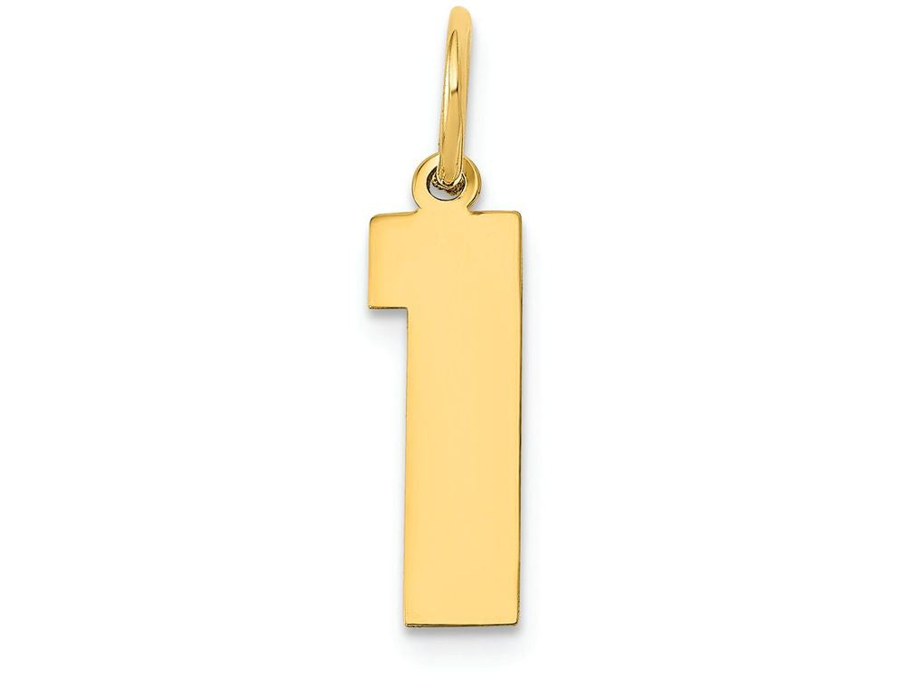 FJC Finejewelers 14k Yellow Gold Medium Polished Number 1 Charm