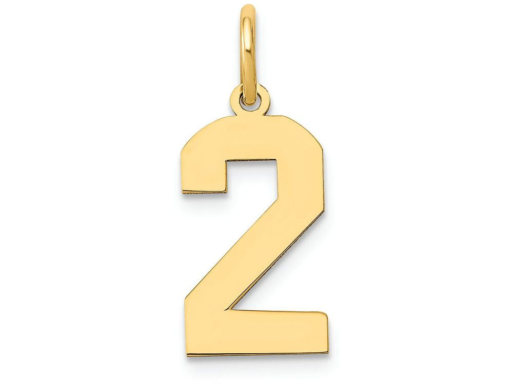 FJC Finejewelers 14k Yellow Gold Medium Polished Number 2 Charm