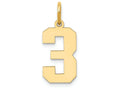 FJC Finejewelers 14k Yellow Gold Medium Polished Number 3 Charm