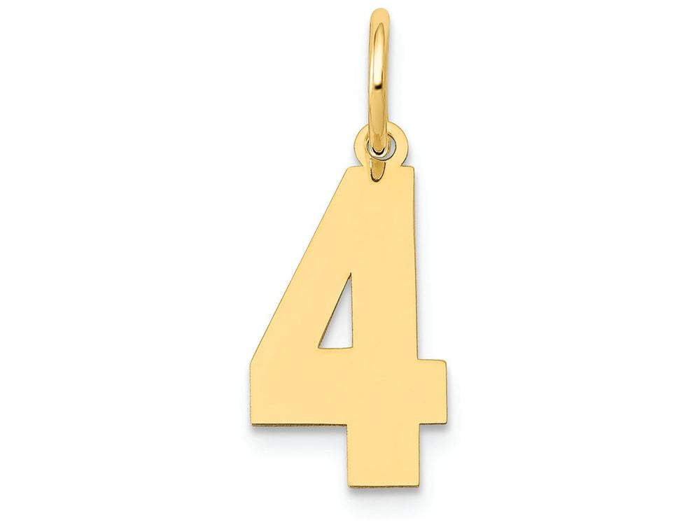 FJC Finejewelers 14k Yellow Gold Medium Polished Number 4 Charm