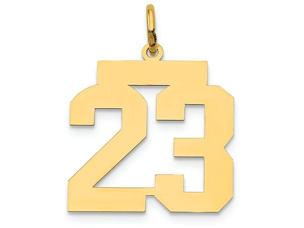 FJC Finejewelers 14k Yellow Gold Medium Polished Number 23 Charm