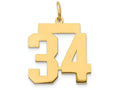 FJC Finejewelers 14k Yellow Gold Medium Polished Number 34 Charm