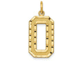 FJC Finejewelers 14k Yellow Gold Casted Large Bright Cut Number 0 Charm
