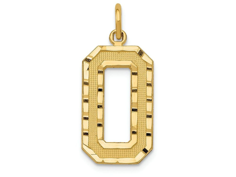 FJC Finejewelers 14k Yellow Gold Casted Large Bright Cut Number 0 Charm
