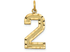 FJC Finejewelers 14k Yellow Gold Casted Large Bright Cut Number 2 Charm