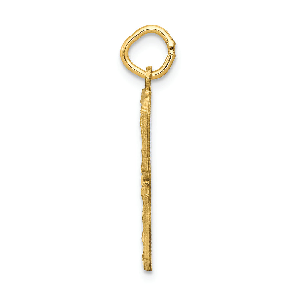 FJC Finejewelers 14k Yellow Gold Casted Large Bright Cut Number 3 Charm