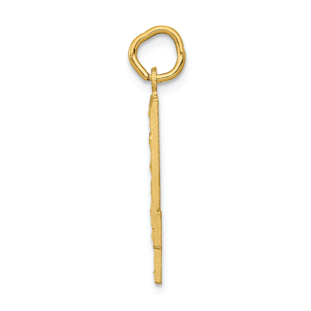 FJC Finejewelers 14k Yellow Gold Casted Large Bright Cut Number 4 Charm