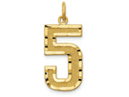 FJC Finejewelers 14k Yellow Gold Casted Large Bright Cut Number 5 Charm