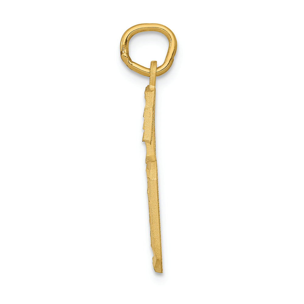 FJC Finejewelers 14k Yellow Gold Casted Large Bright Cut Number 6 Charm