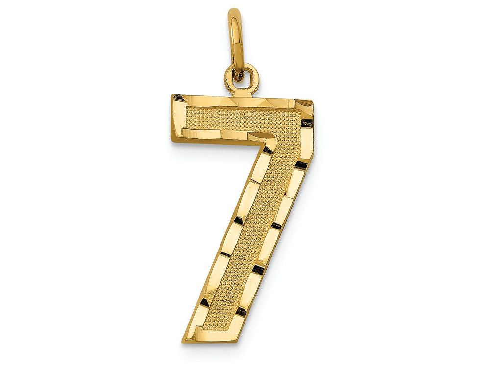 FJC Finejewelers 14k Yellow Gold Casted Large Bright Cut Number 7 Charm