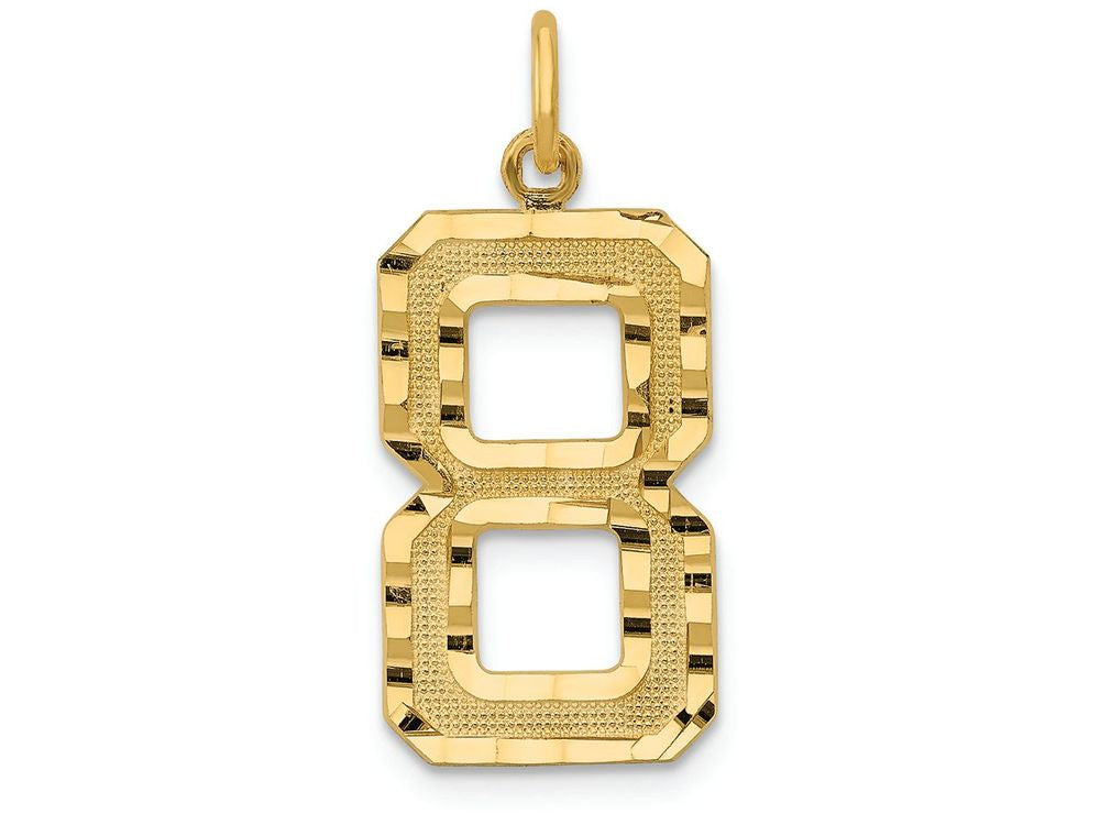FJC Finejewelers 14k Yellow Gold Casted Large Bright Cut Number 8 Charm