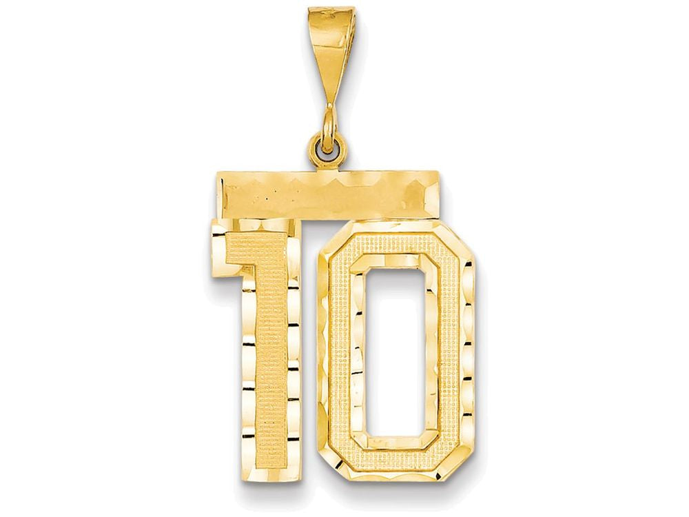 FJC Finejewelers 14k Yellow Gold Large Bright Cut Number 10 Charm