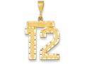 FJC Finejewelers 14k Yellow Gold Large Bright Cut Number 12 Charm
