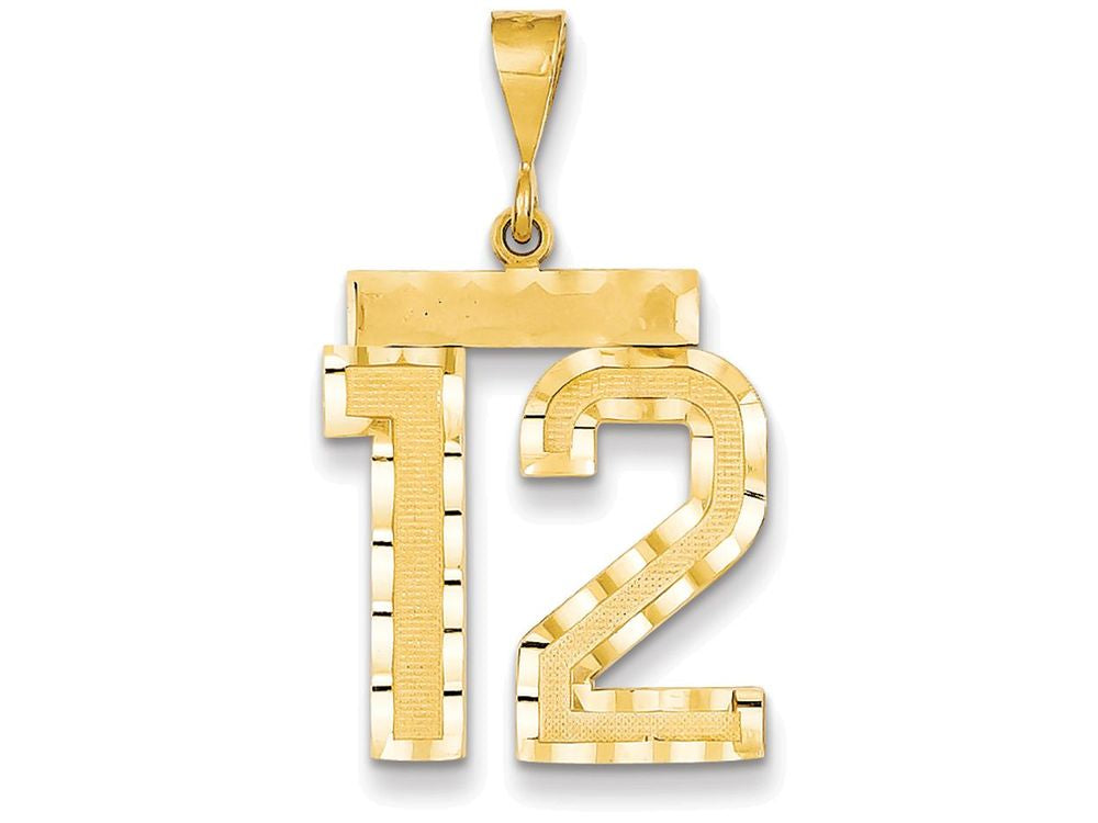 FJC Finejewelers 14k Yellow Gold Large Bright Cut Number 12 Charm
