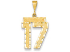 FJC Finejewelers 14k Yellow Gold Large Bright Cut Number 17 Charm