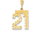 FJC Finejewelers 14k Yellow Gold Large Bright Cut Number 21 Charm