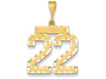 FJC Finejewelers 14k Yellow Gold Large Bright Cut Number 22 Charm