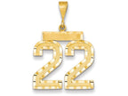 FJC Finejewelers 14k Yellow Gold Large Bright Cut Number 22 Charm