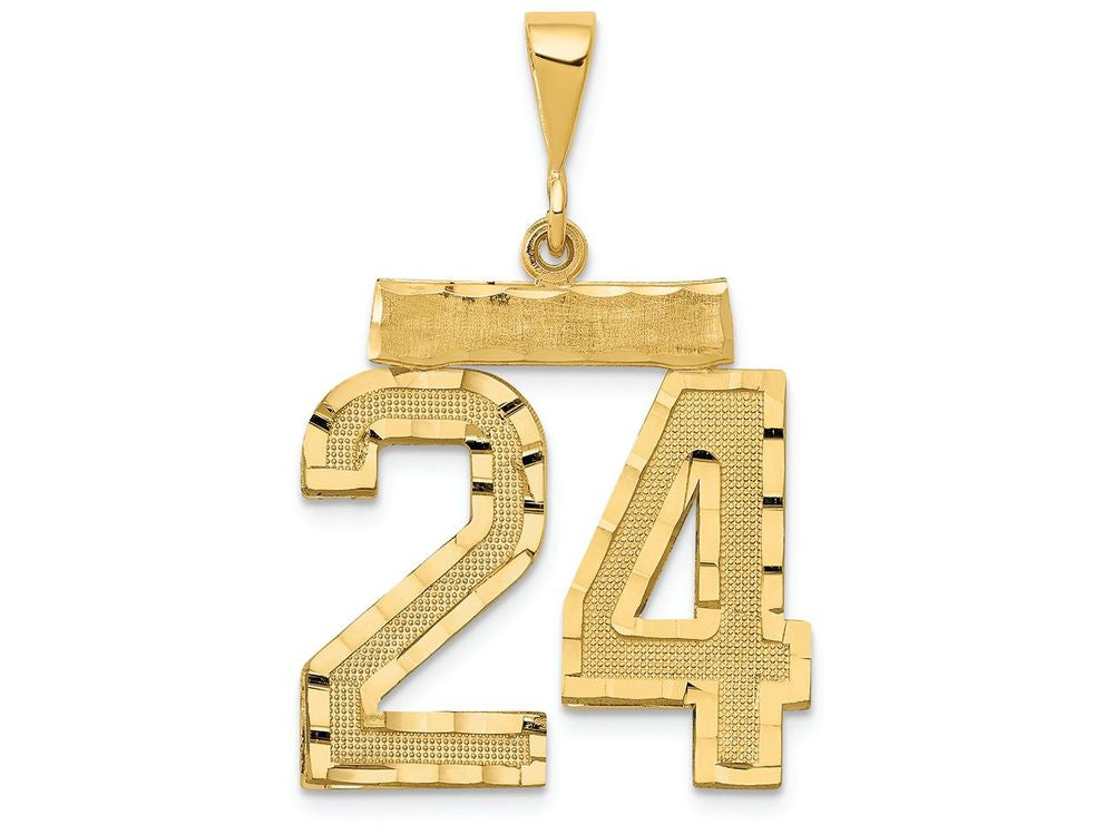 FJC Finejewelers 14k Yellow Gold Large Bright-cut Number 24 Charm