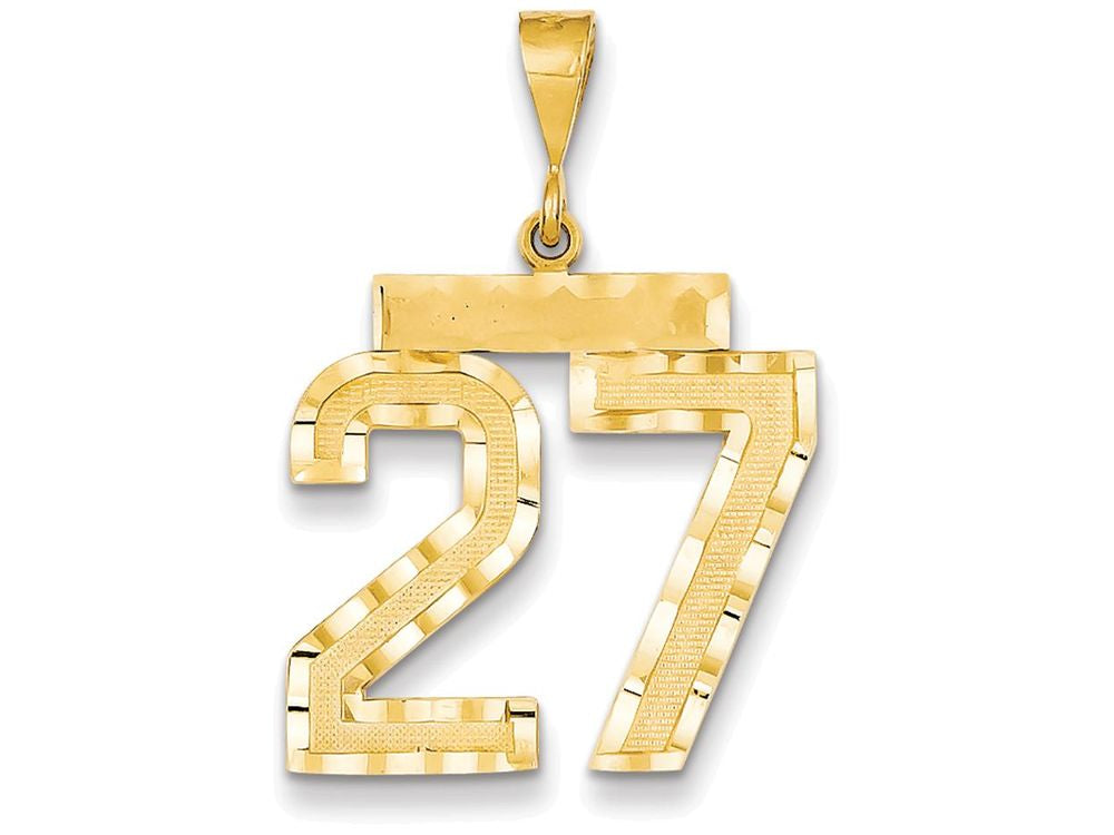FJC Finejewelers 14k Yellow Gold Large Bright Cut Number 27 Charm