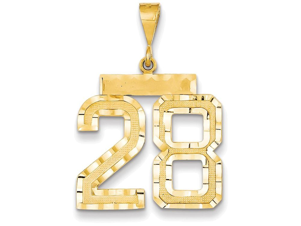 FJC Finejewelers 14k Yellow Gold Large Bright Cut Number 28 Charm