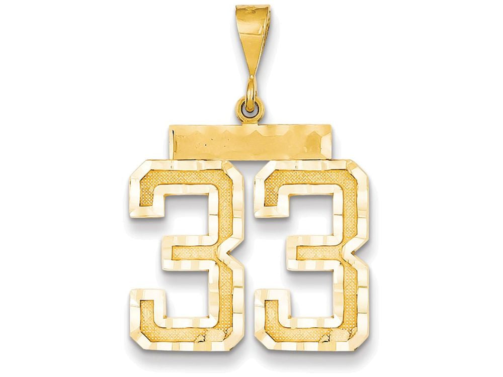 FJC Finejewelers 14k Yellow Gold Large Bright Cut Number 33 Charm