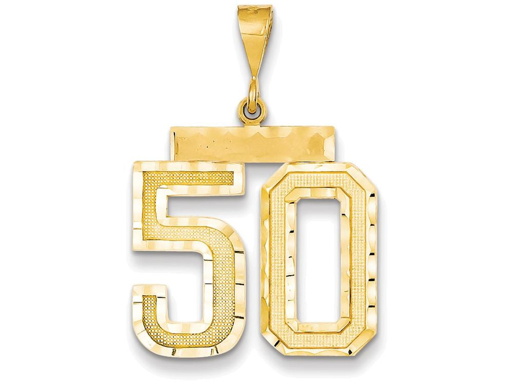 FJC Finejewelers 14k Yellow Gold Large Bright Cut Number 50 Charm