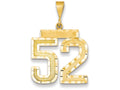 FJC Finejewelers 14k Yellow Gold Large Bright Cut Number 52 Charm