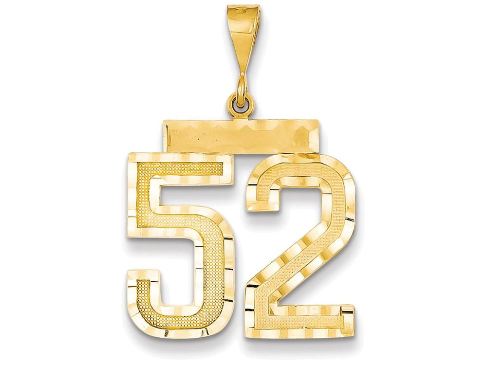FJC Finejewelers 14k Yellow Gold Large Bright Cut Number 52 Charm