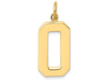 FJC Finejewelers 14k Yellow Gold Casted Large Polished Number 0 Charm