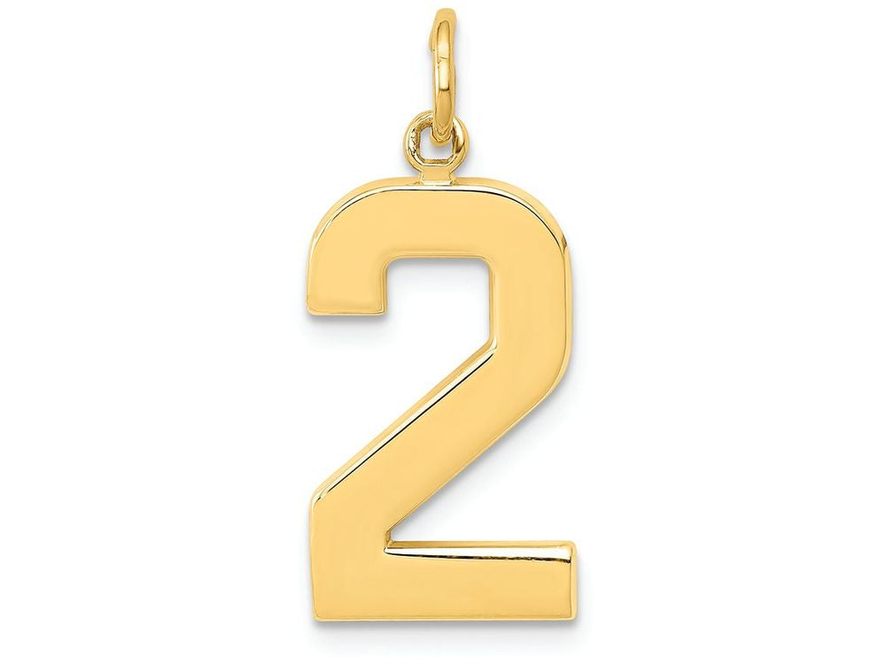 FJC Finejewelers 14k Yellow Gold Casted Large Polished Number 2 Charm